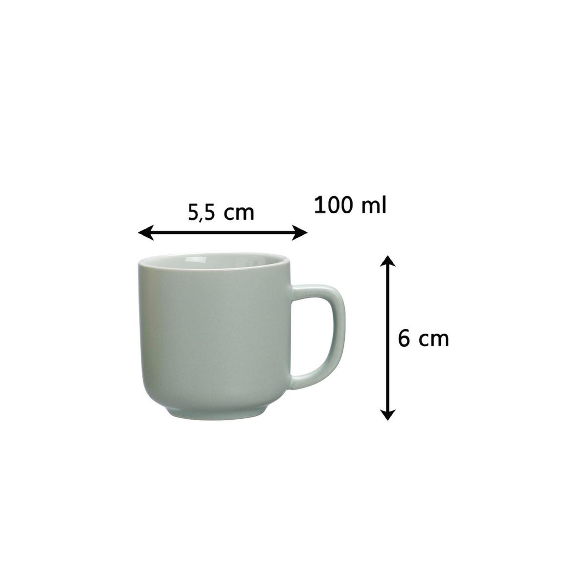 ESPRESSOTASSE MIT UNTERTASSE Jasper Mint 100 ml - Mintgrün, Keramik (10.5/7.5/10.5cm) - Ritzenhoff Breker