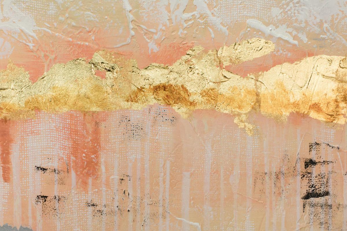 ÖLGEMÄLDE 80/80 cm - Pink/Beige, Holz/Textil (80/80cm) - KUNSTLOFT