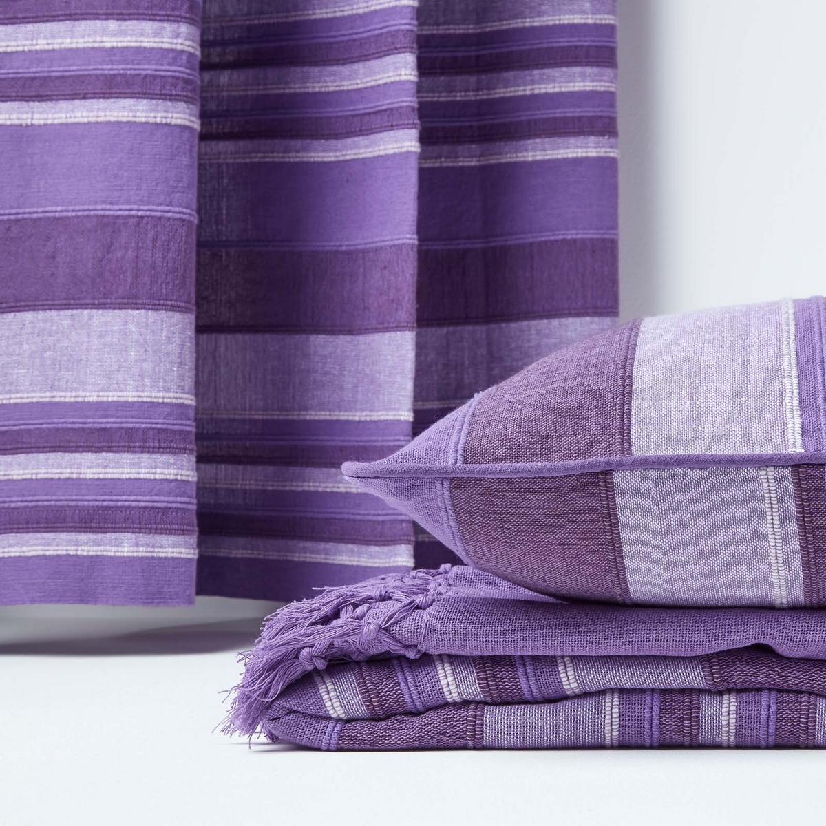 TAGESDECKE Morocco 255/360 cm, Baumwolle gestreift - Violett, Textil (255/360cm) - Homescapes