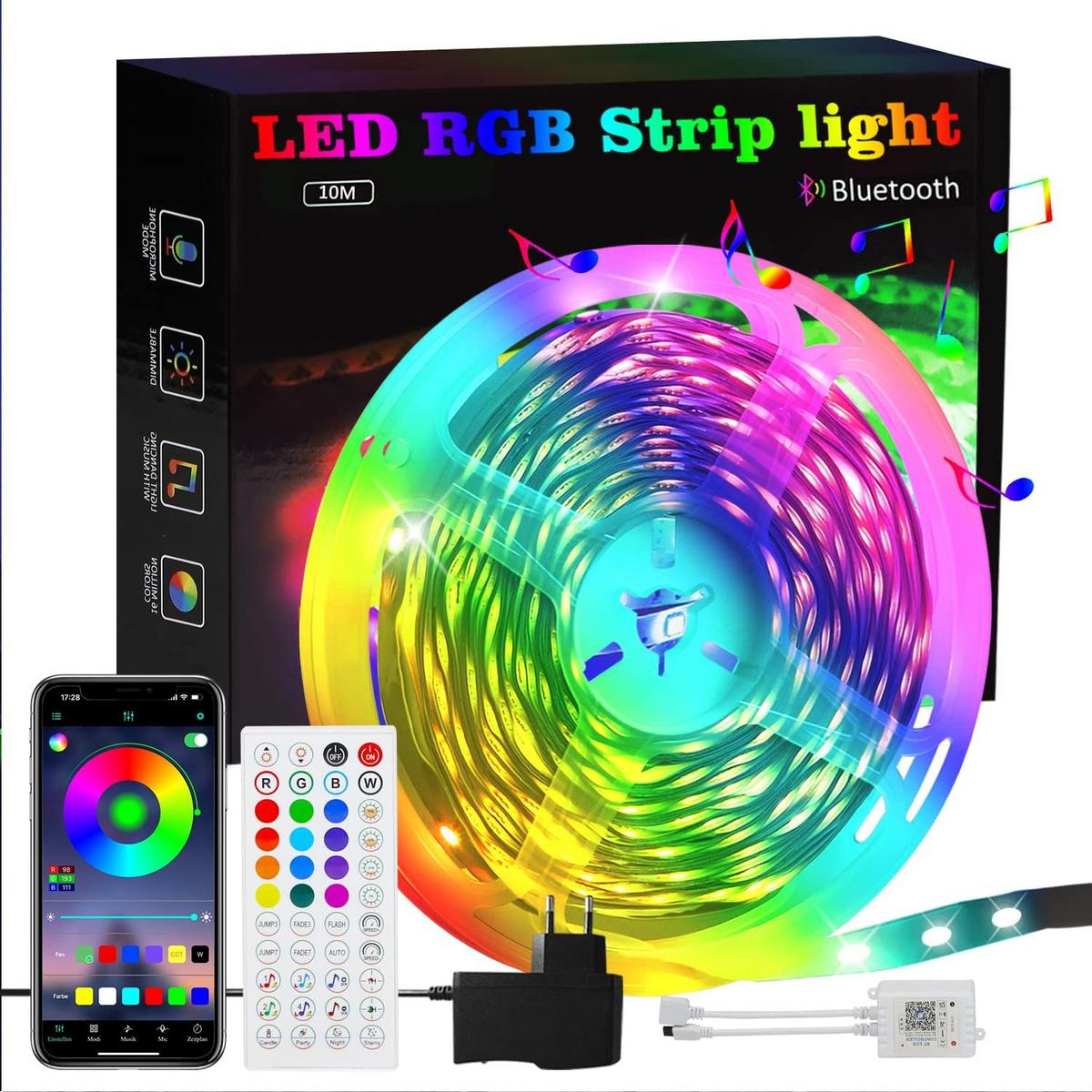 LED-STRIP Xynqarp 10m - Multicolor, Kunststoff (10/10/10cm) - ZMH