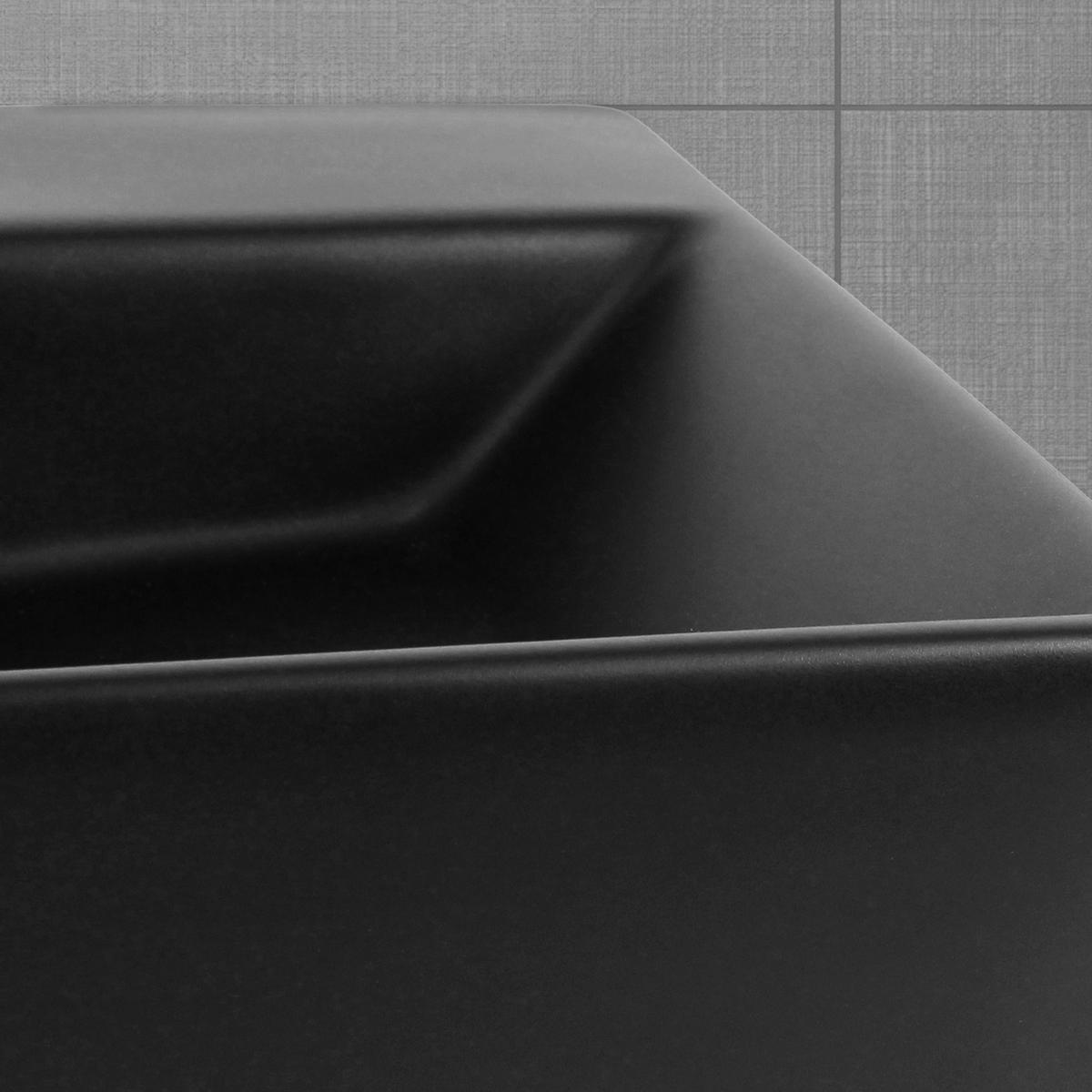 WASCHBECKEN - Schwarz, Keramik (36/13/41.5cm) - ML-DESIGN