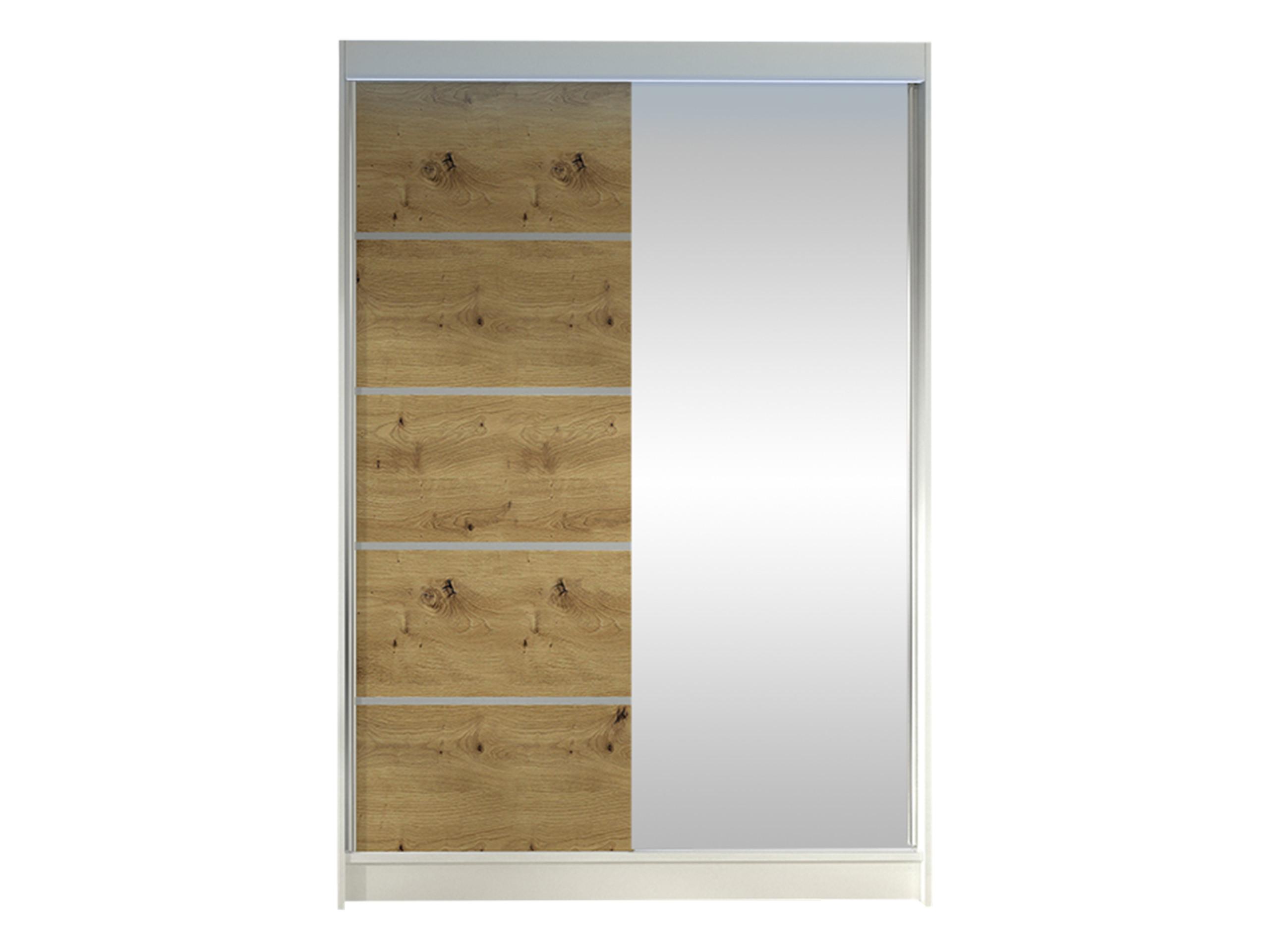 SCHWEBETÜRENSCHRANK Lino III mit RGB LED Beleuchtung - Weiß/Eiche Artisan, Holzwerkstoff/Metall (120/200/58cm) - MIRJAN24