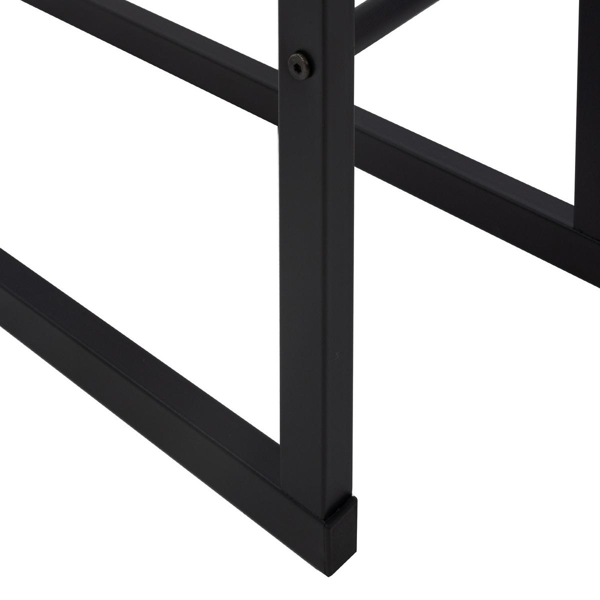 KAMINHOLZREGAL - Schwarz, Metall (25/100/80cm) - ML-DESIGN