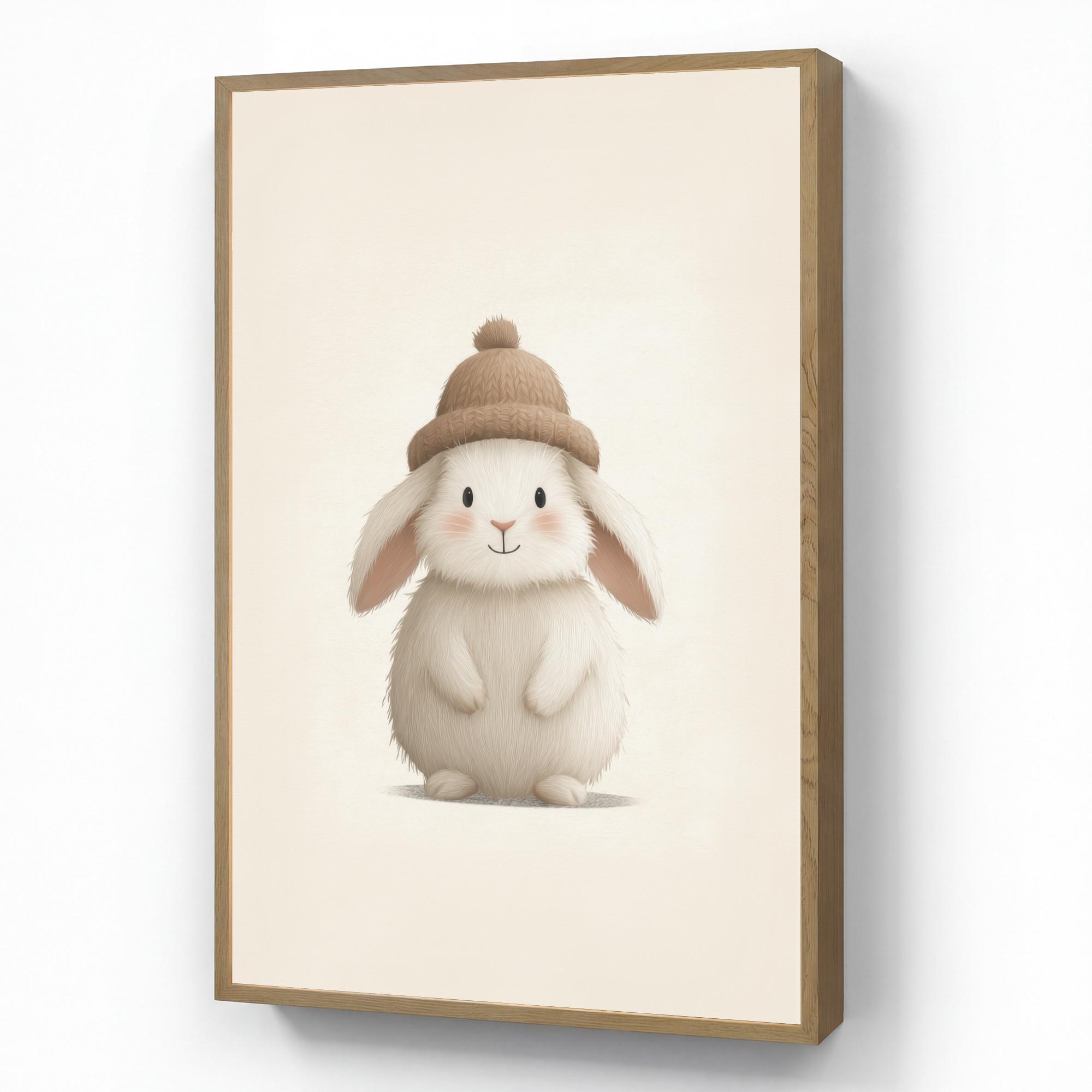 NACHTTISCHLAMPE MIT AKKU Kaninchen - Hut - Ohren - Beige 60x90 cm - Creme, Holzwerkstoff (8/60/90cm) - OnlyWow