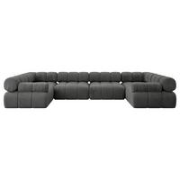 WOHNLANDSCHAFT modulares Sofa Birno-U2 - 380x190x70 cm Dunkelgrau Velours - Dunkelgrau, Holzwerkstoff/Textil (380/70/190cm) - ALTDECOR