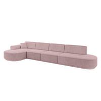ECKSOFA Ottomane Links MARI-L3-v3 - 413x171x83 cm Rosa Cord - Schwarz/Rosa, Holzwerkstoff/Kunststoff (413/171cm) - ALTDECOR