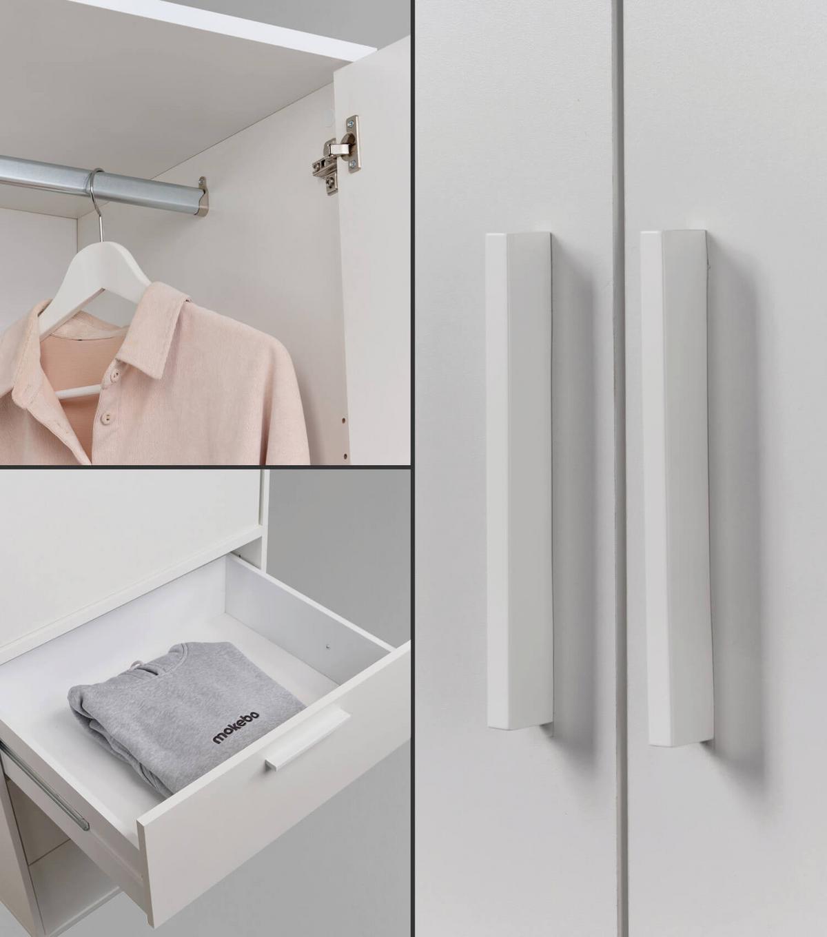 KLEIDERSCHRANK Der Grenzenlose - Weiß, Holzwerkstoff (120/187/58cm) - Mokebo