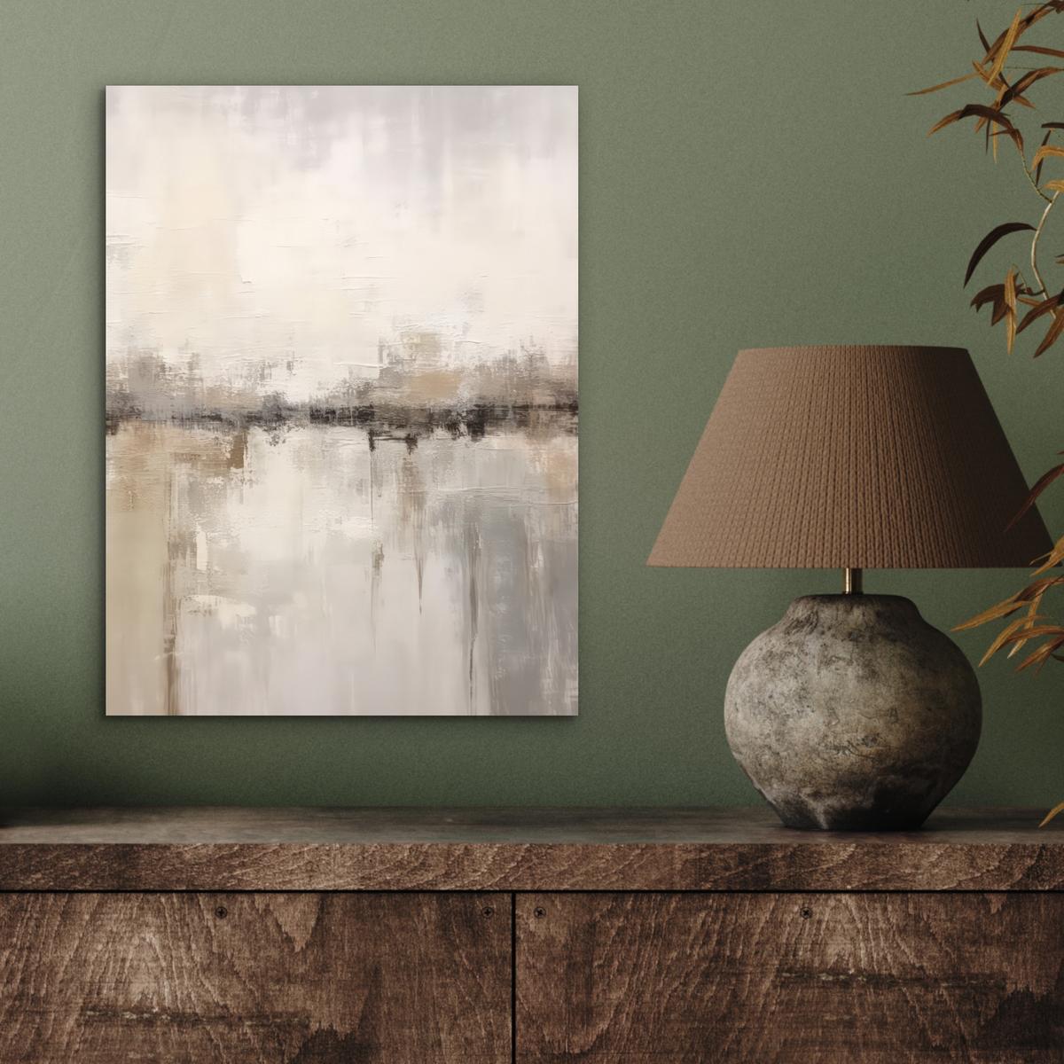 METALLBILD Moderne Kunst - Abstrakt - Beige 30x40 cm - Beige, Metall (30/40cm) - MuchoWow