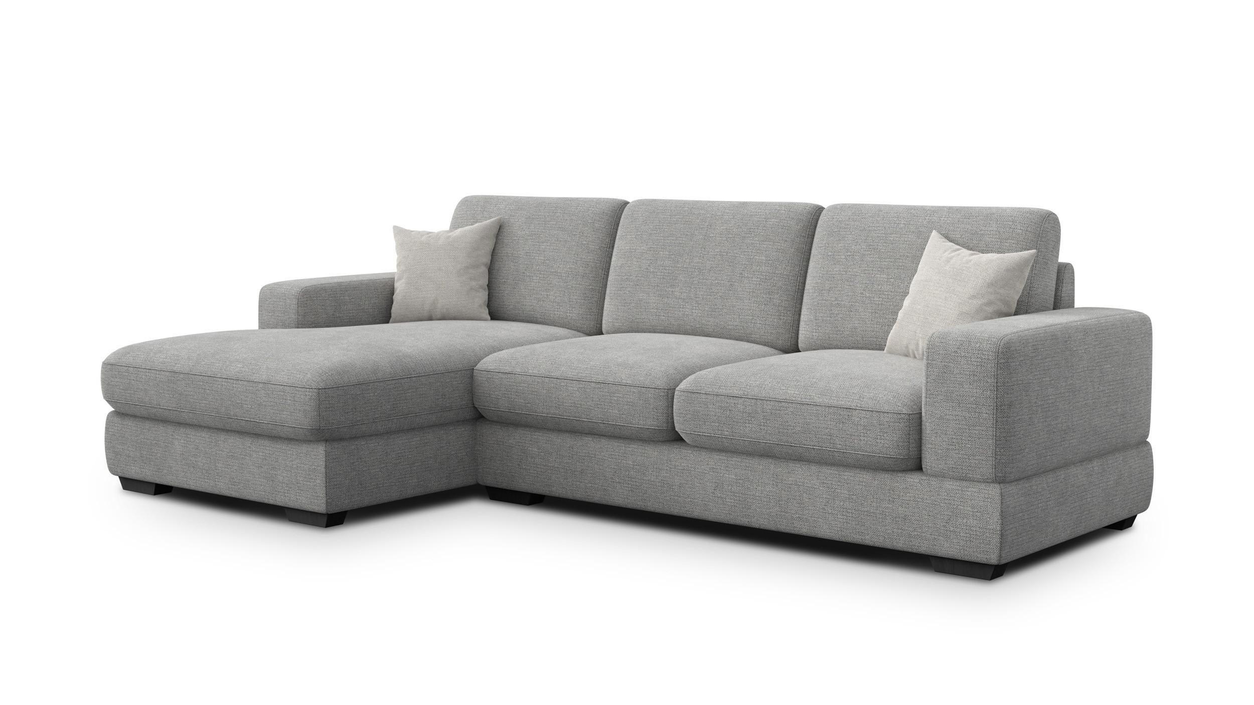 ECKSOFA OTTO 4-Sitzer, grau - Schwarz/Grau, Holz/Textil (279/159cm) - Wozimo