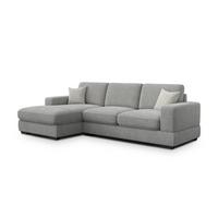 ECKSOFA OTTO 4-Sitzer, grau - Schwarz/Grau, Holz/Textil (279/159cm) - Wozimo