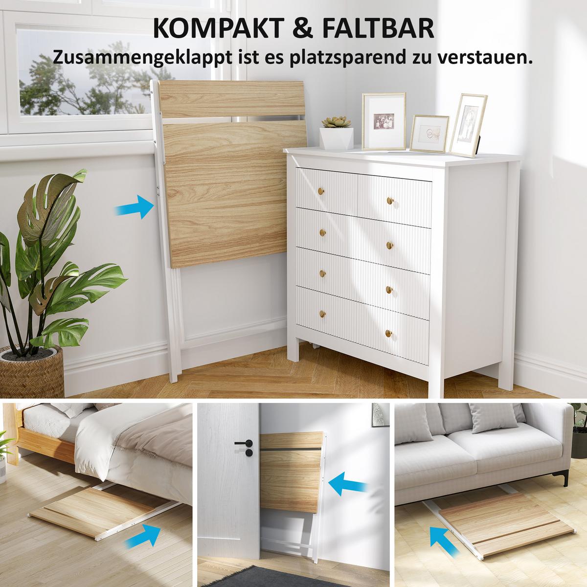 SCHREIBTISCH Stahl MDF Naturholz - Naturfarben/Weiß, Holzwerkstoff (62/70/86.5cm) - HOMCOM