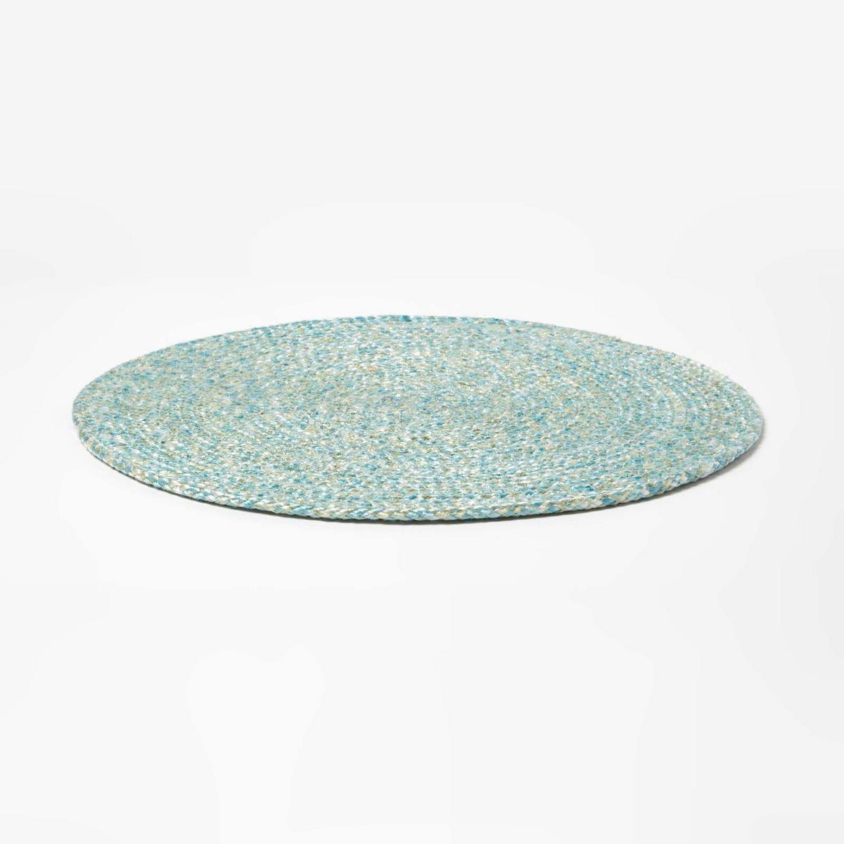 TISCHSET grün im 4er-Set, Platzsets rund geflochten, 40 cm - Grün, Textil (40/40cm) - Homescapes
