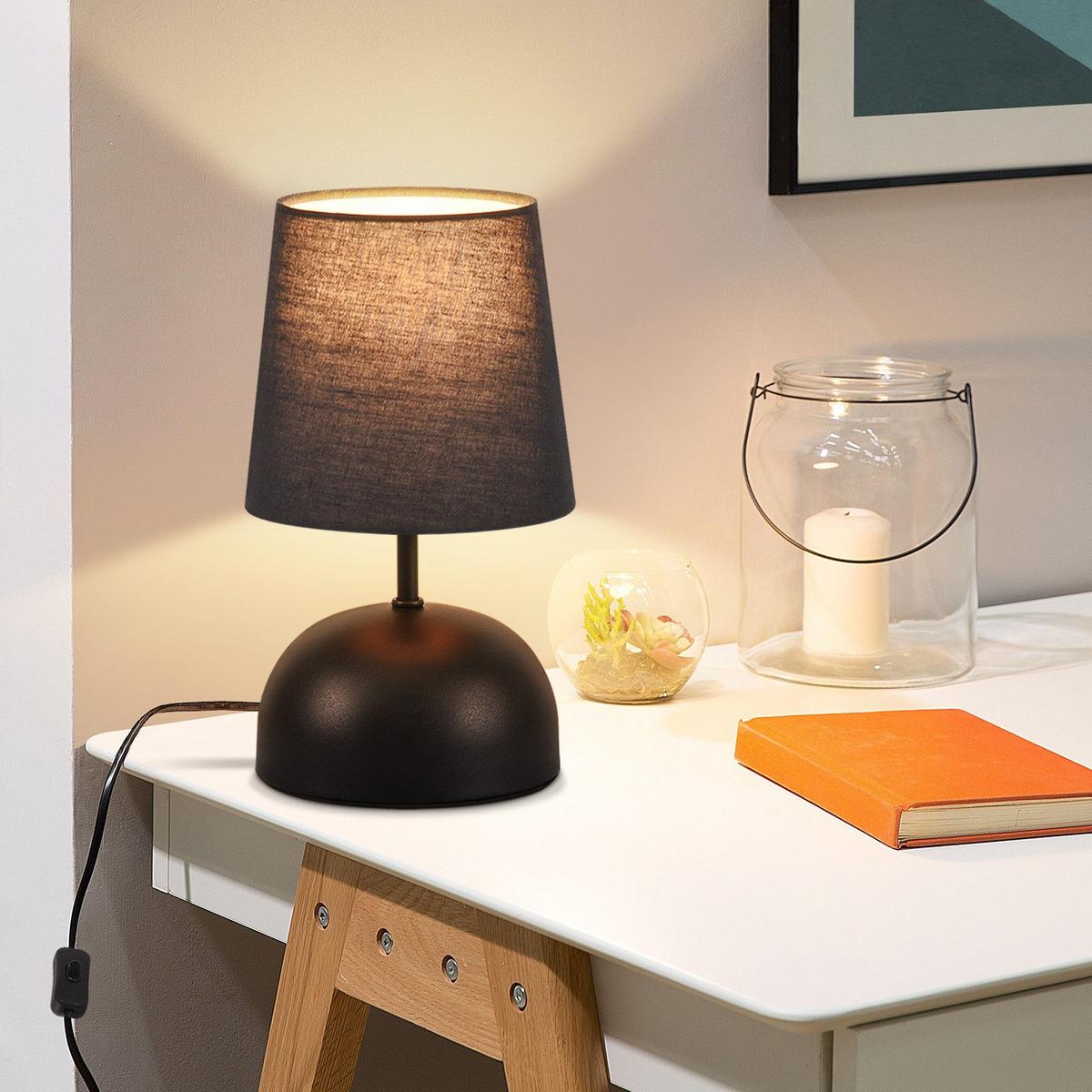 TISCHLAMPE Ronan 14/14/24.5 cm - Schwarz, Metall (14/14/24.5cm) - ZMH
