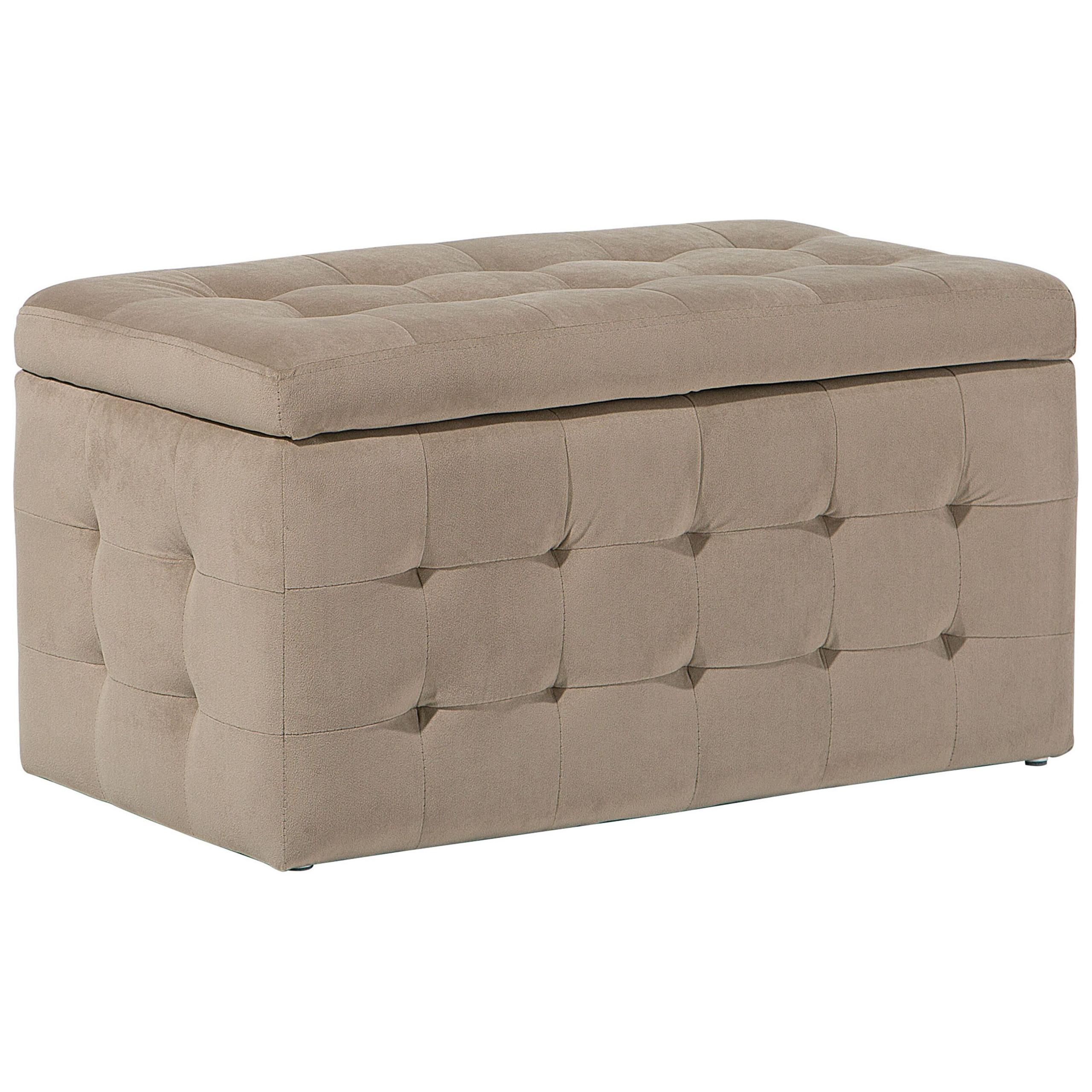 TRUHENBANK Michigan 42/72/40 cm - Hellbraun, Textil (72/40/42cm) - Beliani