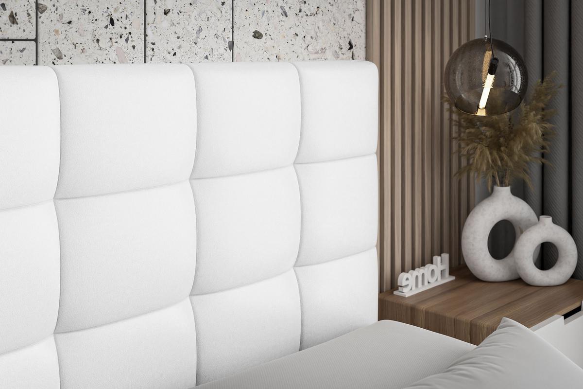 BOXBETT mit H3-Matratze und Lattenrost - BRUGO - 180x200 Weiß Hochglanz - Weiß Hochglanz, Holzwerkstoff (180/200cm) - ALTDECOR