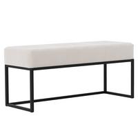 POLSTERBANK PURE 100 cm Metallgestell, Schwarz / Creme - Creme, Textil/Metall (100/44/30cm) - Idohome