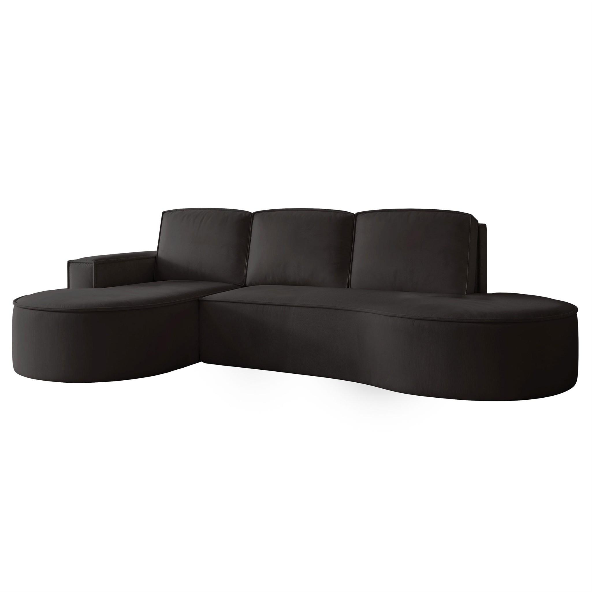 ECKSOFA Arlet Mit Schlaffunktion - Schwarz, Holzwerkstoff/Textil (277/156cm) - Fun Möbel