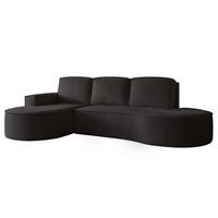 ECKSOFA Arlet Mit Schlaffunktion - Schwarz, Holzwerkstoff/Textil (277/156cm) - Fun Möbel
