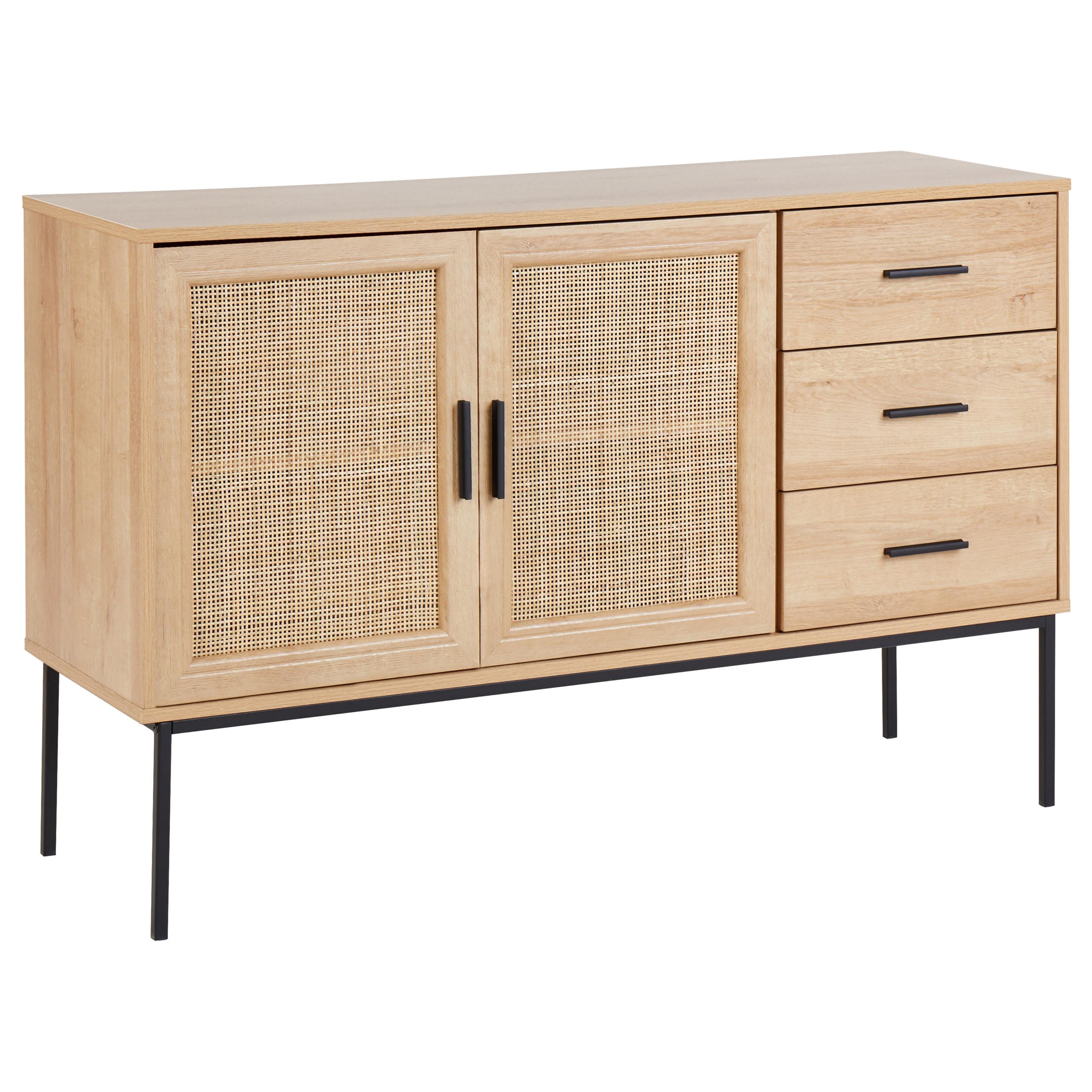SIDEBOARD mit 2 Türen Hellbraun Pasco - Braun, Holzwerkstoff (120/77/39cm) - Beliani