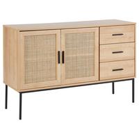 SIDEBOARD mit 2 Türen Hellbraun Pasco - Braun, Holzwerkstoff (120/77/39cm) - Beliani
