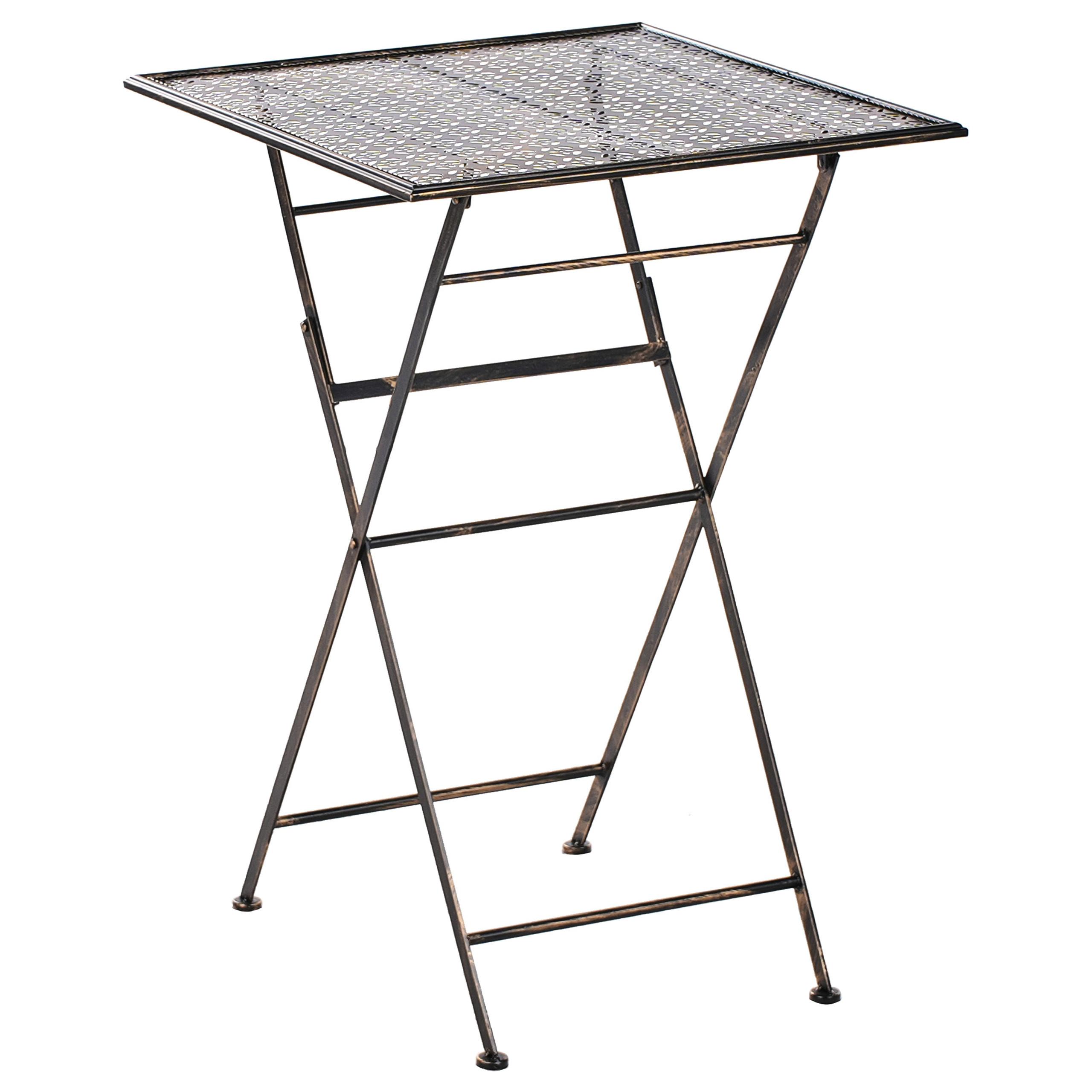 GARTEN-BARTISCH Schwarz/Gold Bormio - Goldfarben/Schwarz, Metall (60/60/90cm) - Beliani