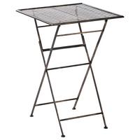 GARTEN-BARTISCH Schwarz/Gold Bormio - Goldfarben/Schwarz, Metall (60/60/90cm) - Beliani