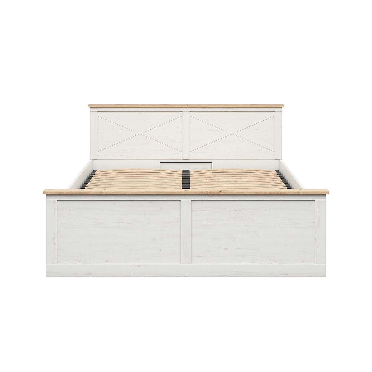 BOXBETT 180/200 Victoria Weiß und Holz - Weiß, Holzwerkstoff (180/200cm) - Petits-meubles