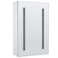 BAD SPIEGELSCHRANK weiß/silber mit LED-Beleuchtung 40/60 cm Cameron - Silberfarben/Weiß, Holz (40/60/12cm) - Beliani