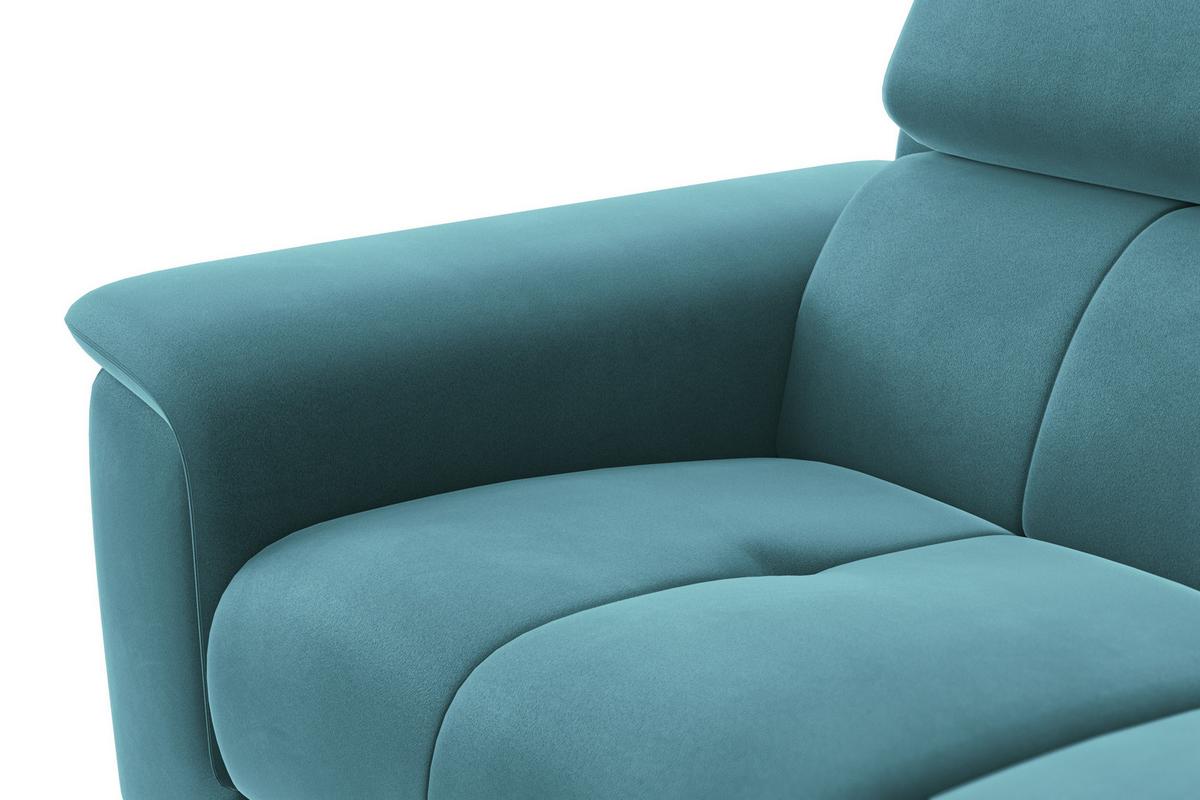 SOFA FIERO 2-Sitzer, Minter Veloursstoff - Schwarz/Mintgrün, Holz/Textil (170/82/103cm) - Courtois Laville