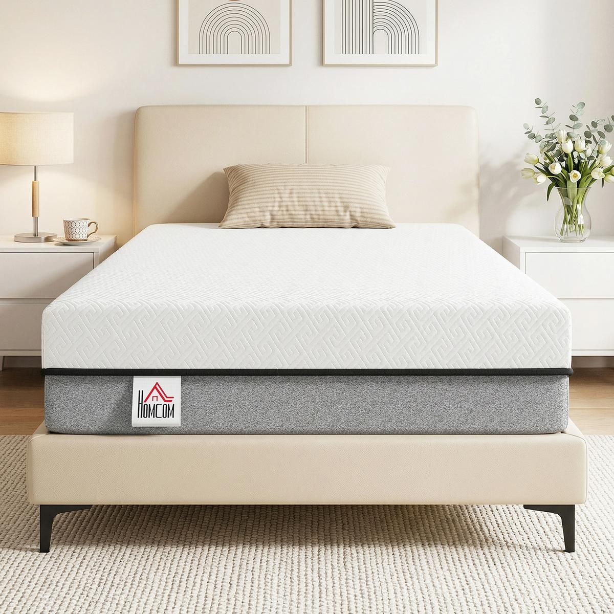 MATRATZE Strickstoff Grau - Grau, Textil - HOMCOM