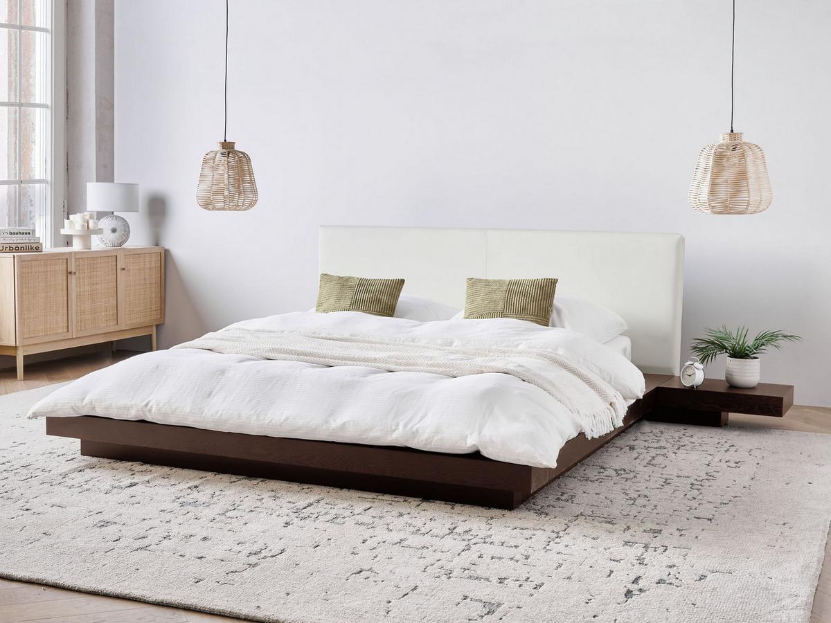 WASSERBETT 160x200 cm Dunkler Holzfarbton Zen - Dunkelbraun, Holzwerkstoff (160/200cm) - Beliani