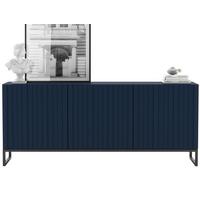 KOMMODE Elpis 3D Marineblau Matt mit metallrahmen Glamour 168 cm - Blau/Schwarz, Holzwerkstoff (168/72/36.5cm) - Meble Lindner