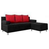 SCHLAFSOFA Dover mit Polsterhocker - Chromfarben/Rot, Holz/Kunststoff (192/86/80cm) - MIRJAN24