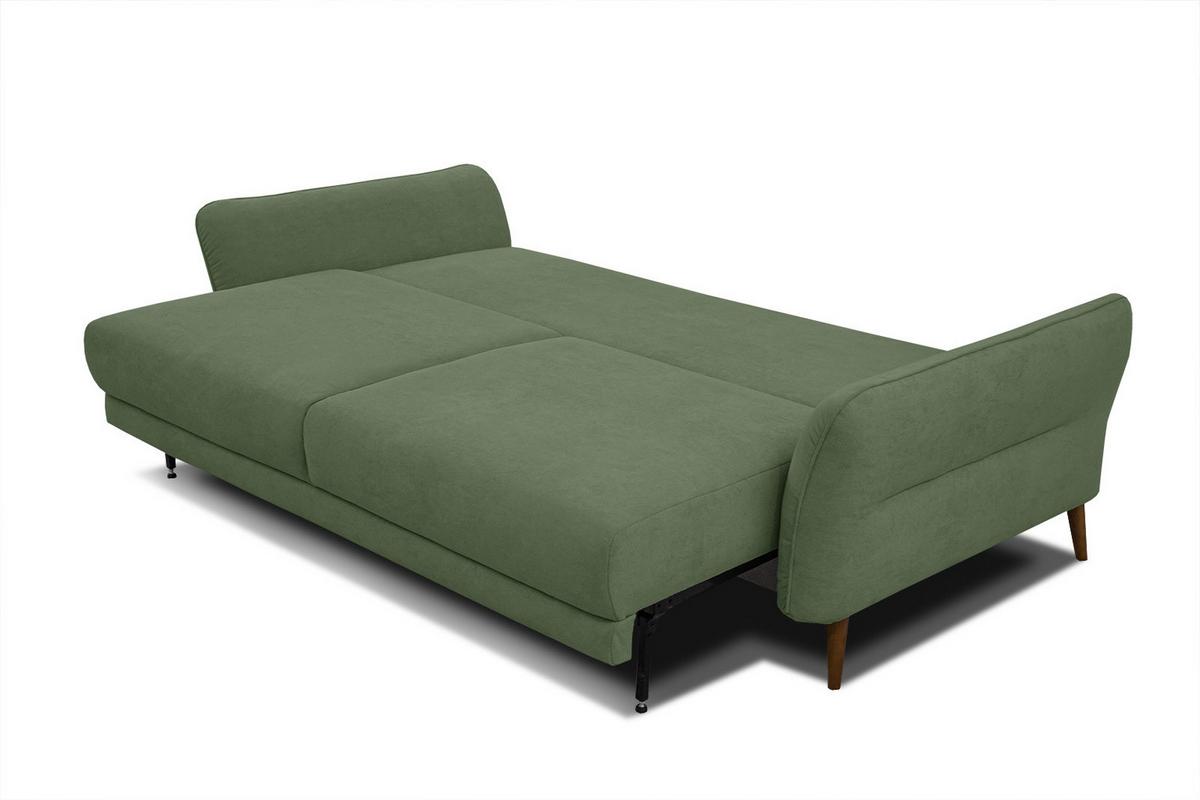 SOFA FIGARI 3-Sitzer mit Schlaffunktion, grün - Braun/Grün, Holz/Textil (232/90/107cm) - Wozimo