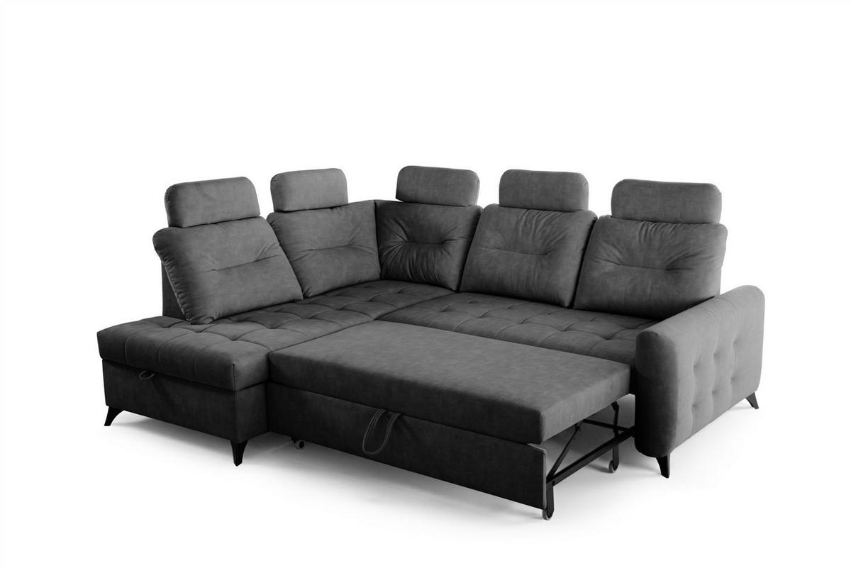 ECKSOFA Wendie - Dunkelgrau, Holzwerkstoff/Textil (200/250cm) - Fun Möbel