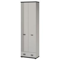 GARDEROBENSCHRANK Kaschmir, schwarz 60 x 203 cm, Flurschrank mit Streifenmuster - Kaschmir/Schwarz, Holzwerkstoff/Kunststoff (60/203/32cm) - Inn.Furn