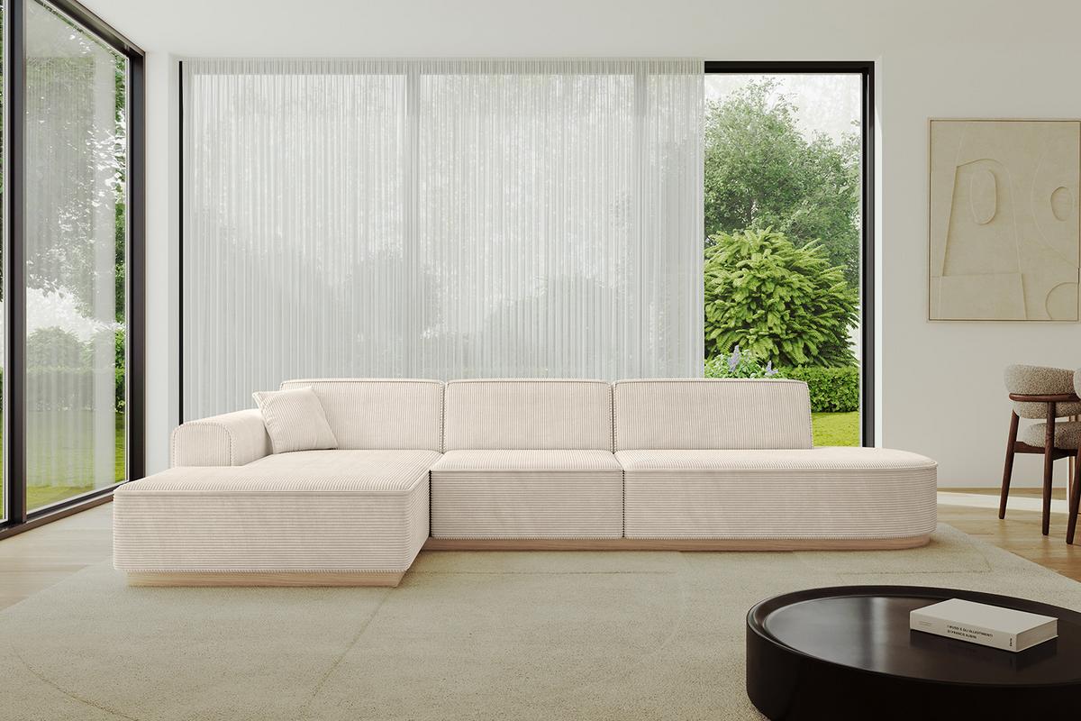 ECKSOFA Ottomane Links IREA-L2 - 327x165x80 cm Beige - Beige, Holzwerkstoff/Textil (327/165cm) - ALTDECOR
