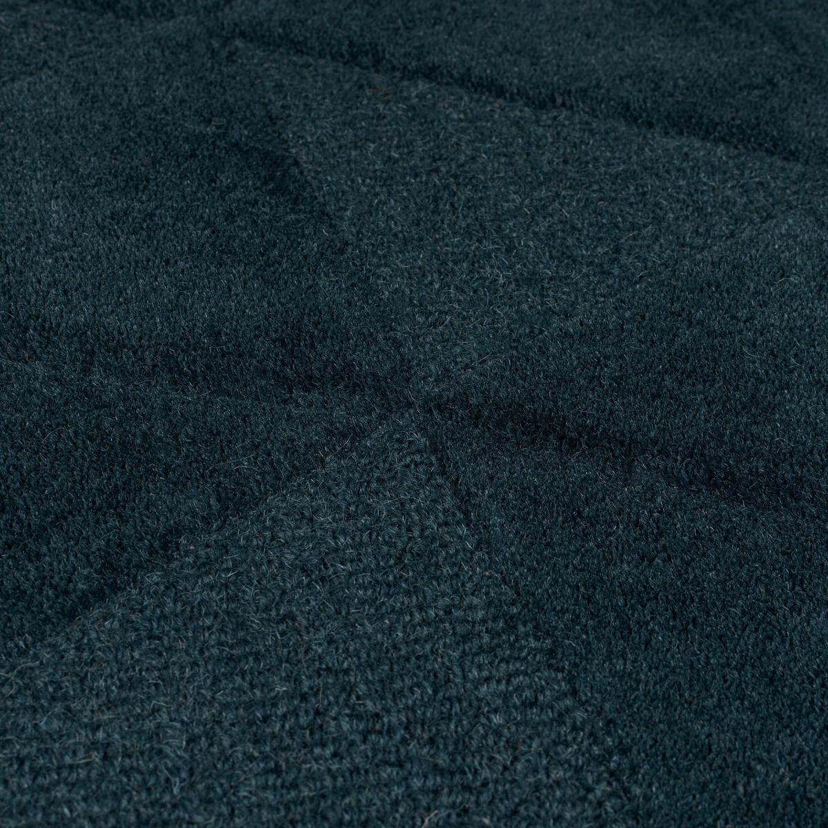 WOLLTEPPICH DEBEN, geometrisch, Petrol, 160 x 230 cm - Blau, Textil (230/160cm) - KADIMA DESIGN