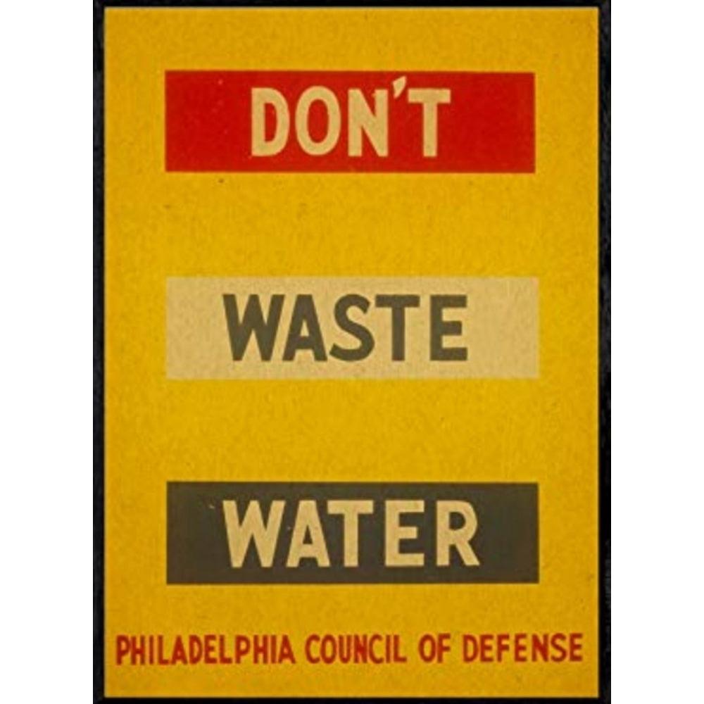POSTER Verschwende Kein Wasser A4 Rahmenlos - Klar, Papier (29.7/5/21cm) - Nacnic