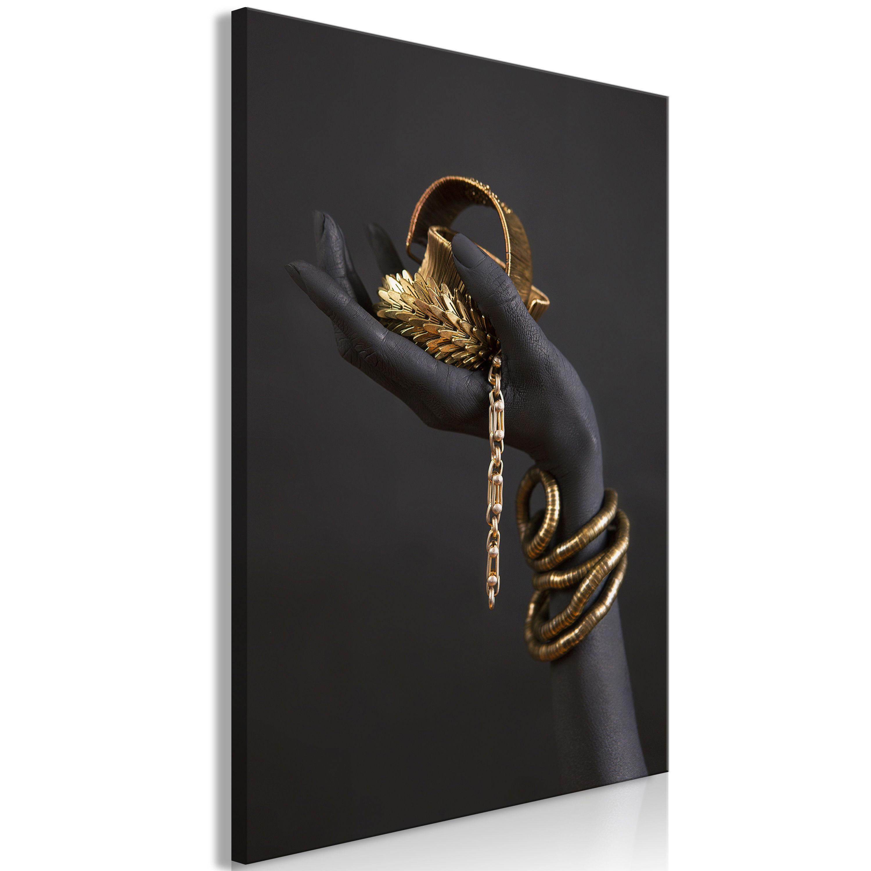 KUNSTDRUCK Grau 80/120 cm - Goldfarben/Grau, Textil (80/120cm) - KUNSTLOFT