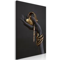 KUNSTDRUCK Grau 80/120 cm - Goldfarben/Grau, Textil (80/120cm) - KUNSTLOFT
