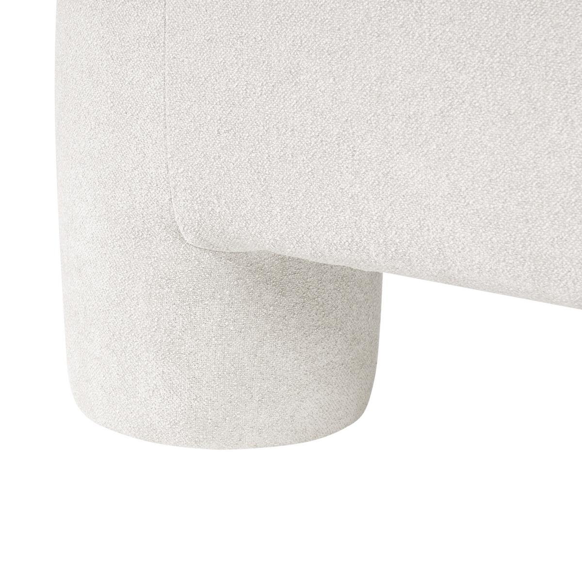 OTTOMANE Stoff Weiß Hogbo - Weiß, Textil (100/45/70cm) - Beliani