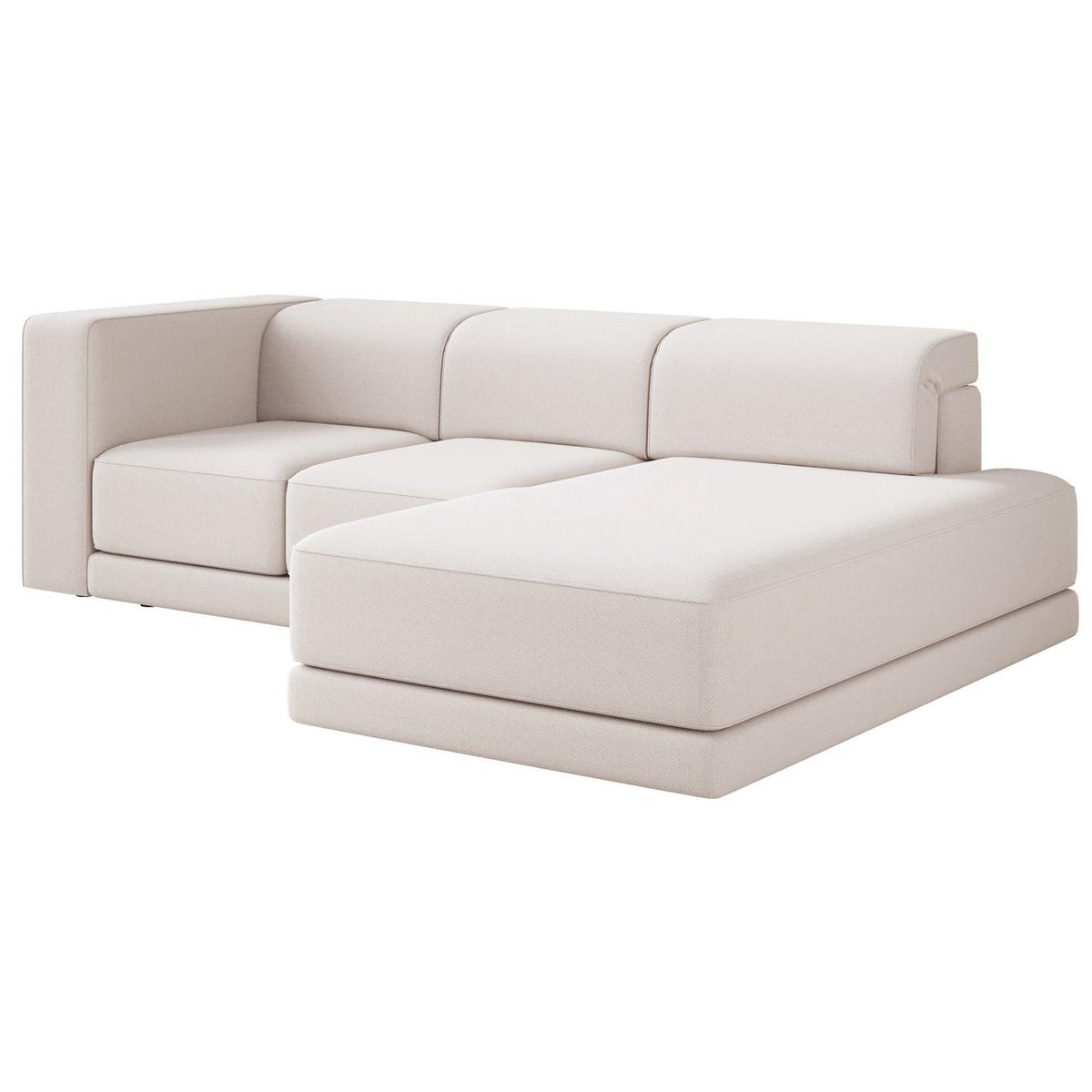 ECKSOFA Novals L-Form, 4-Sitzer, rechts 278 cm - Creme/Schwarz, Holz/Kunststoff (168/278cm) - Selsey