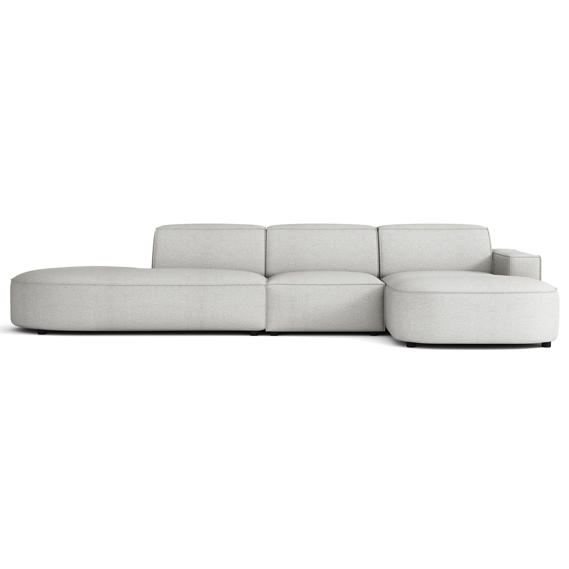 ECKSOFA Sallmo L-Form, 3-Sitzer, rechts 358 cm - Hellgrau/Schwarz, Kunststoff/Textil (358/166cm) - Selsey