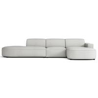 ECKSOFA Sallmo L-Form, 3-Sitzer, rechts 358 cm - Hellgrau/Schwarz, Kunststoff/Textil (358/166cm) - Selsey