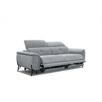 SOFA AVENA 3-Sitzer mit 2 Relaxfunktionen, silberfarben - Silberfarben, Holzwerkstoff/Textil (204/80/108cm) - Wozimo
