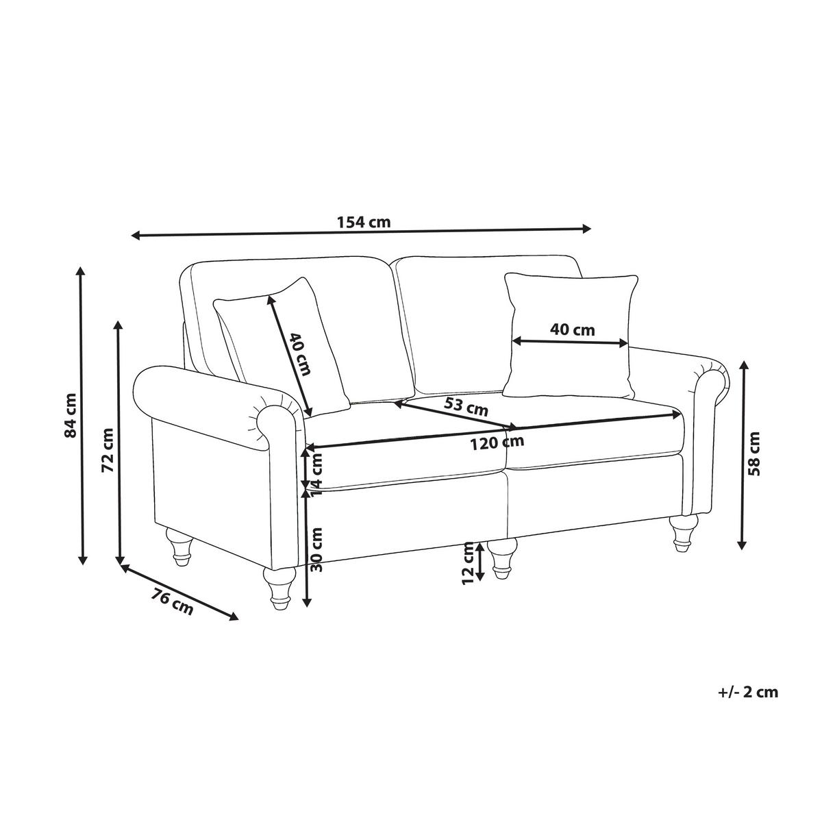 2-SITZER-SOFA Stoff Braun Ginnerup - Braun, Textil (154/84/76cm) - Beliani