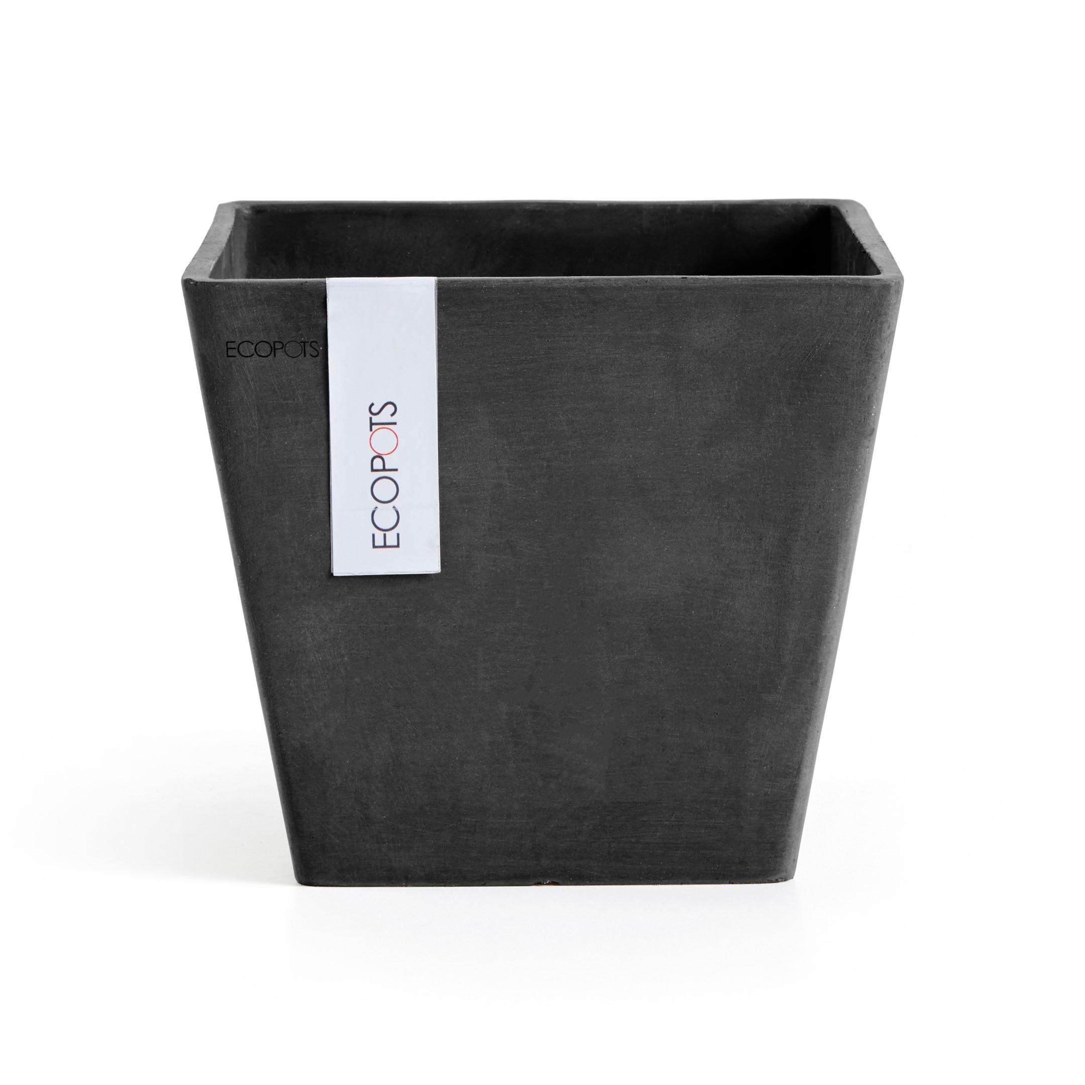BLUMENTOPF Rotterdam 20,3/20,3/17,8 cm Dunkelgrau - Dunkelgrau, Kunststoff (20.3/17.8cm) - Ecopots