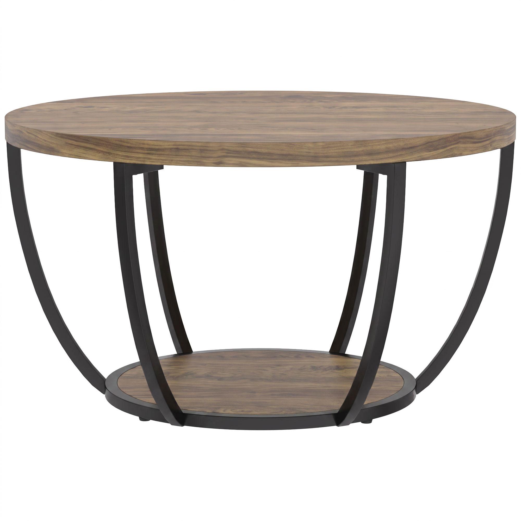 COUCHTISCH Spanplatte Metall Braun - Schwarz/Braun, Holzwerkstoff/Metall (80/80/43.8cm) - HOMCOM