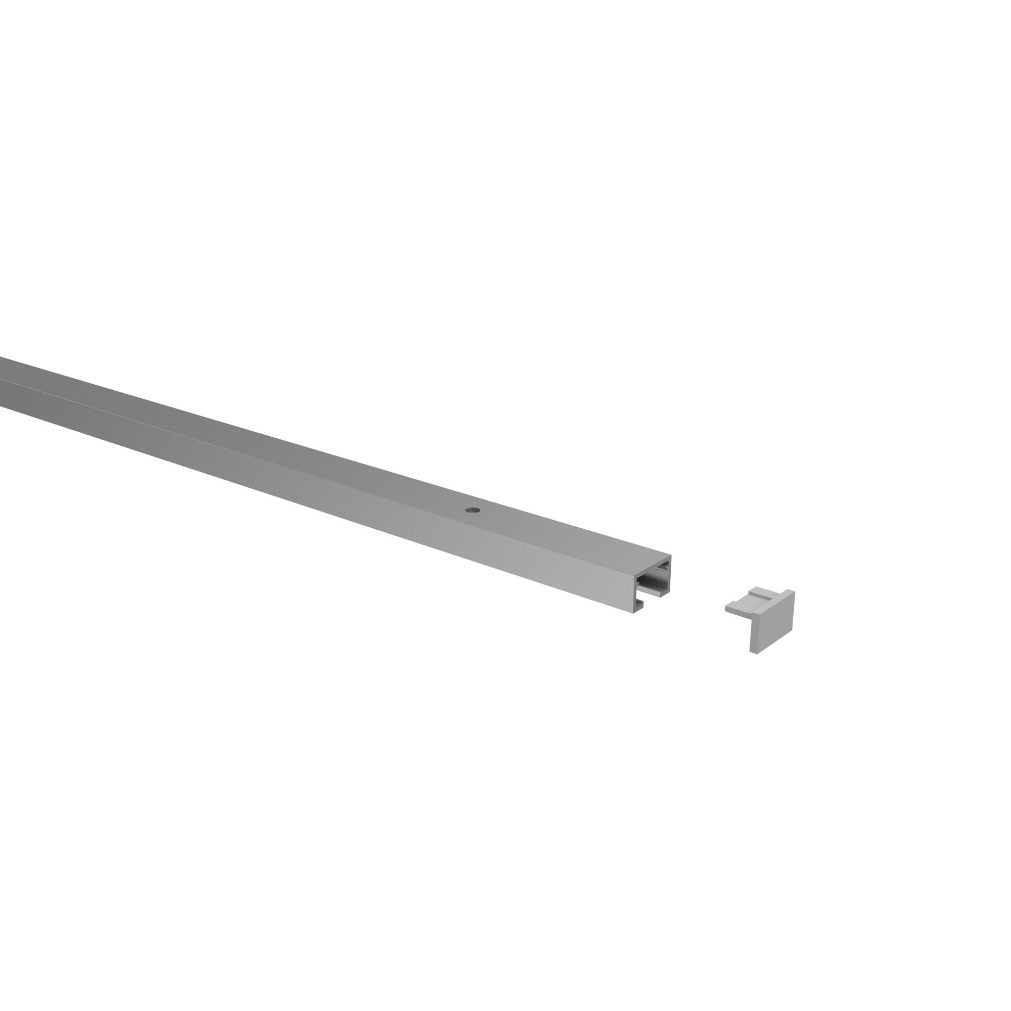 GARDINENSCHIENE / OBJEKTSCHIENE Primax 100 cm, 1-läufig Silbergrau - Silberfarben/Alufarben, Metall (1.4/0.9/100cm) - INTERDECO